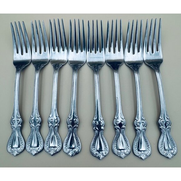 Set of 8 Towle OLD COLONIAL 18/10 Stainless Salad Forks - Picture 1 of 8